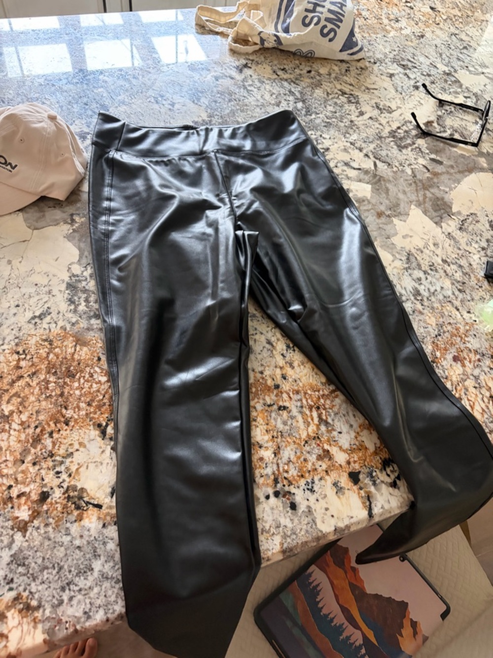 GAP Black Faux Leather Leggings